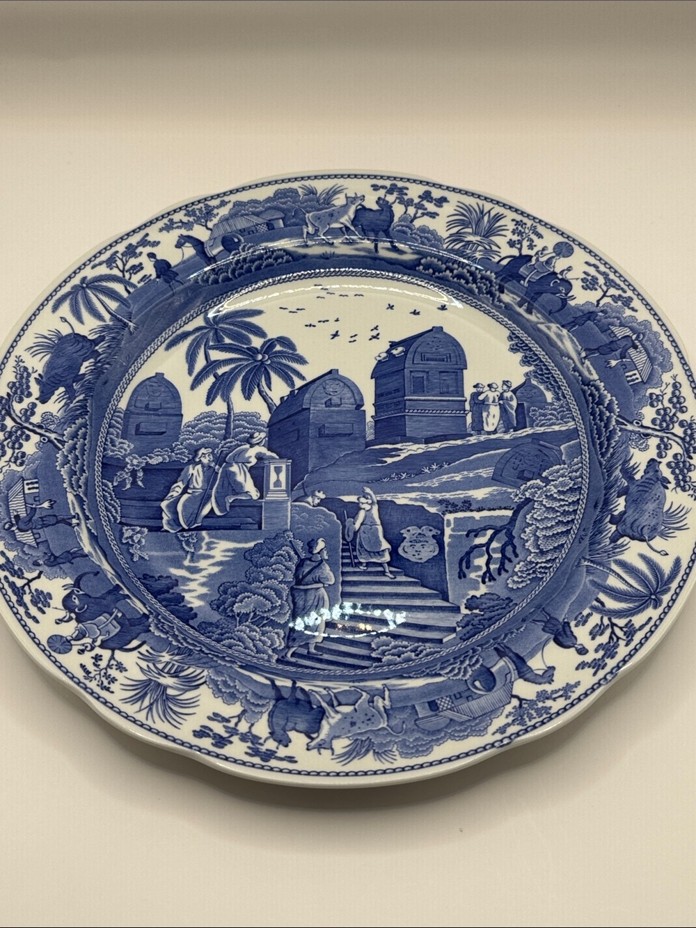 Spode Blue Room Caramanian Plate 11” Transferware Blue White